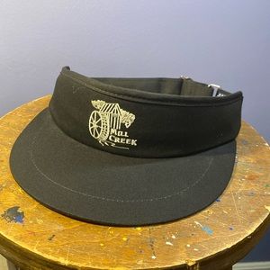 Men’s black Visor hat Mill Creek adjustable cap NWT USA town talk